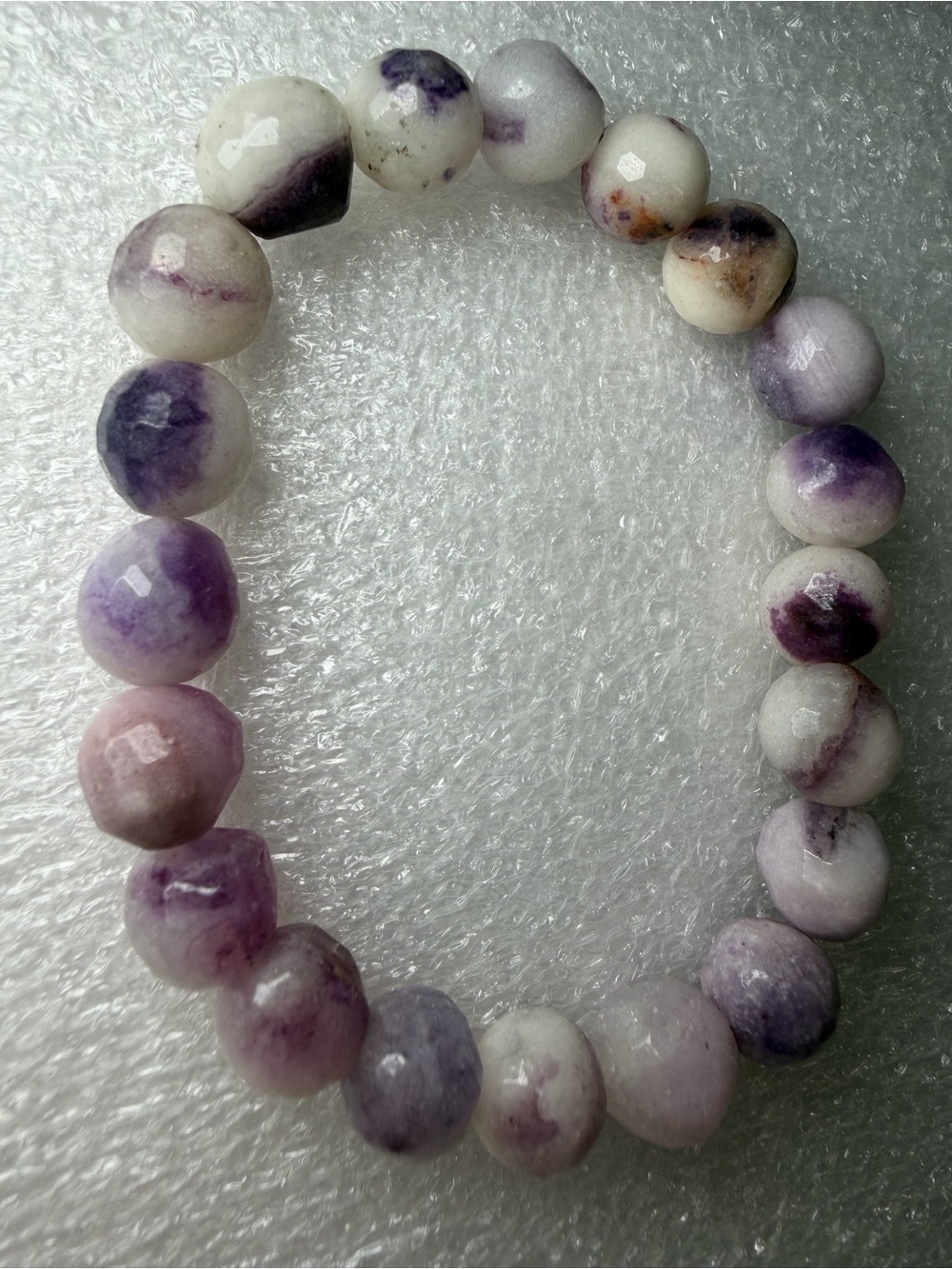 Stunning Faceted 9MM Purple Morado Opal Natural Crystal Bracelet